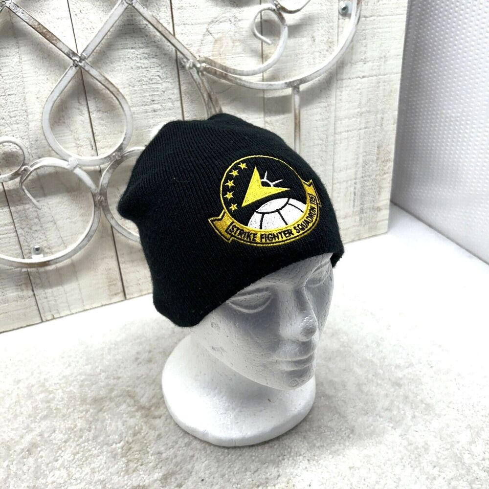 Carhartt Strike Fighter Squadron Stocking Hat Black Acrylic Knit Warm Winter